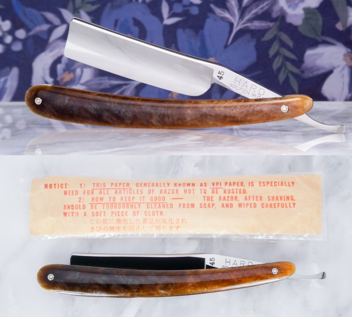 NOS Vintage Hard 45 H.Y.S.2.7. Yasuki Tamahagane Steel Japanese Straight Razor Kamisori ~ Shave Ready !